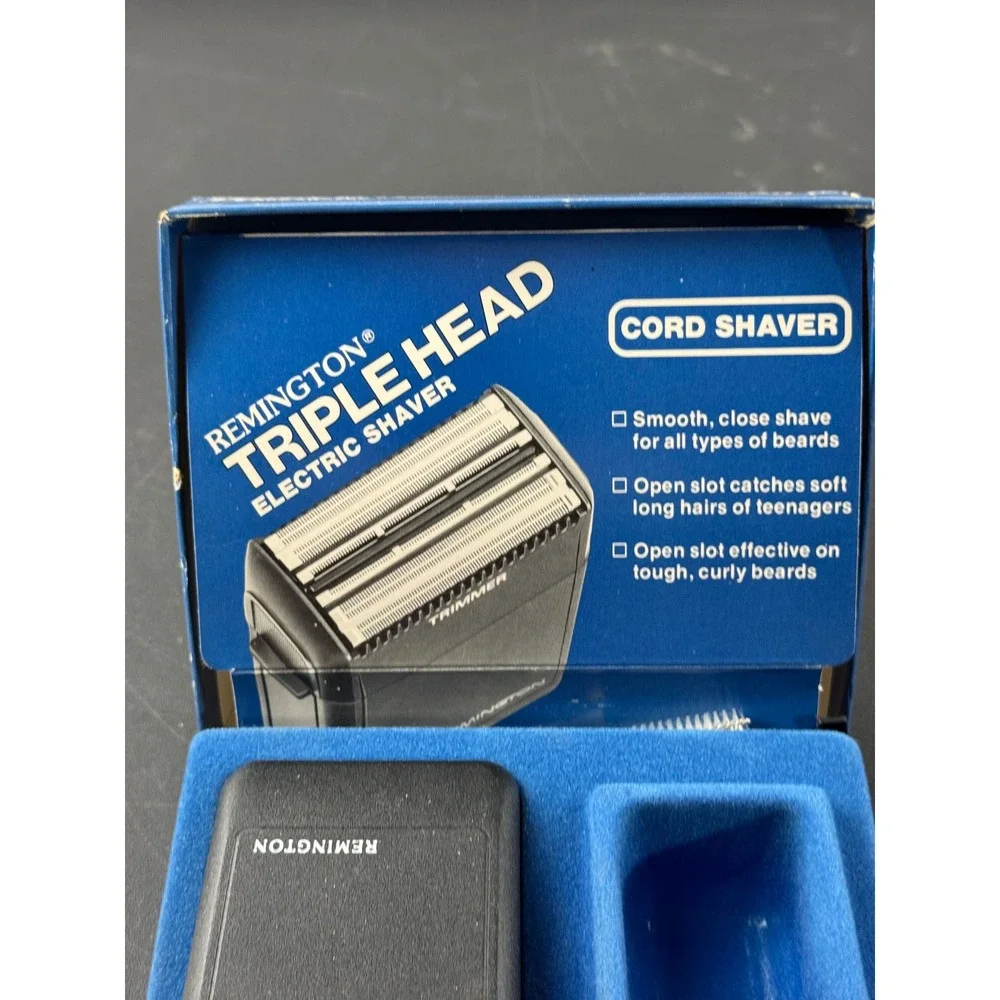 Vintage Remington Triple Head Electric Shaver PM-850 Corded‎ Shaver no cord USA